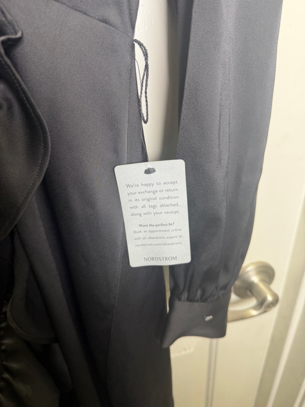 Vince Camuto Size 4 black Satin Wrap Tuxedo Cocktail Dress new - Picture 3 of 7